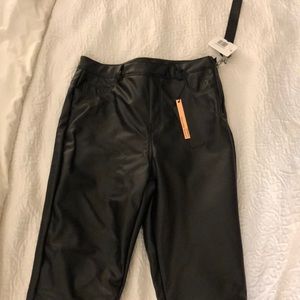 NWT FAUX LEATHER HIGH RISE PANTS